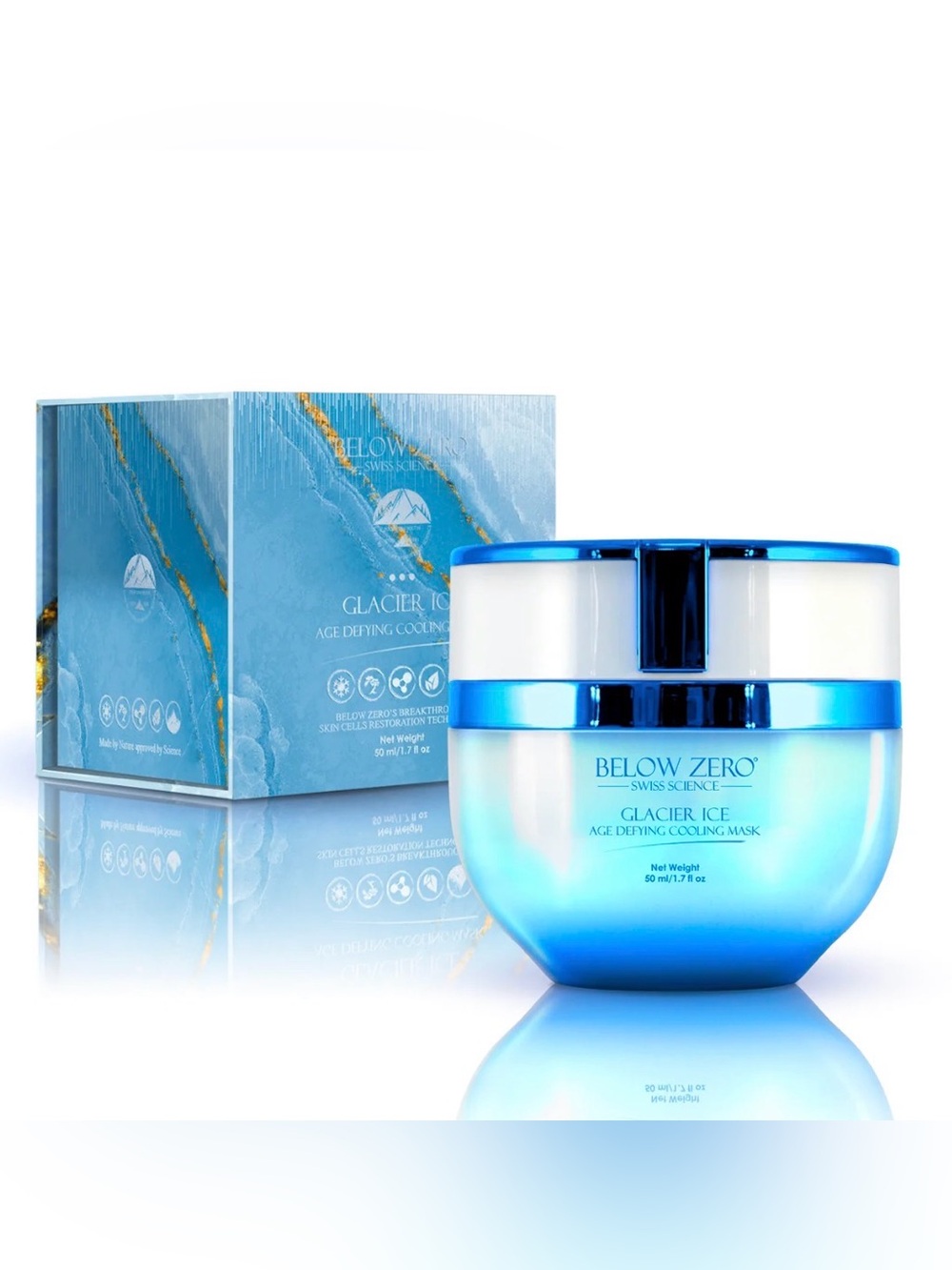BELOW ZERO Glacier Ice Age Defying Cooling Mask ~ Retail $1100